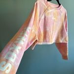 White Fox Boutique White Fox Cali Babe Cropped Sweater & Biker Short SET, Pink Sunset | Size Small Photo 7