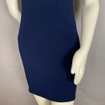 Vintage Y2K Dress Short Sleeve Navy Blue‎ Round Neckline Stretch Bodycon Simple Blue Size undefined Photo 3