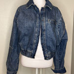 ZARA Denim Bomber Jacket | Small | Blue Jean Retro Streetwear Photo 0