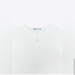 ZARA Cropped Textured Weave Top White Short Sleeve Crop Top Photo 6