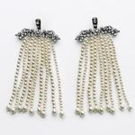 ZARA  Earring Metal waterfall earrings with rhinestone and pearls Photo 3