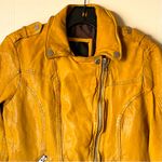 Mauritius Wild 2 RF Leather Moto Jacket Lambskin Sunrise Yellow Medium EUC Photo 6