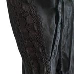 London jeans Black embroidered lace stripe linen Pants m wide leg resortwear Size 16 Photo 1