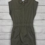 Pistola Anthropologie Rosie Mini Dress Smocked Waist Sz Medium Dark Olive Casual Photo 2