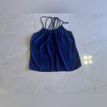 Womens Top Cami Dusk 100% Silk Navy Royal Blue Check The Measurements Lightweigh Size undefined Photo 9