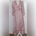 Anthropologie If By Sea Red Los Angeles Floral Wrap Dress Cottagecore Prairie XS Photo 2