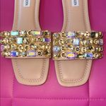 Steve Madden  Brionna Tan Rhinestone Flat Sandals Size 9 Photo 3