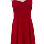 Jasmine BRIDESMAID Strapless Midi Dress Sz 14 Red Valentine's Day Sheer Prom Photo 0