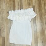 DO+BE  boutique Off The Shoulder Ruffle Dress white size Large Photo 6
