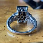 Natural Black Jade Pink Sapphire Sterling Silver Ring Size 8 Photo 4