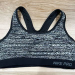 Nike  Pro Black and White Dri Fit Sports Bra Women’s Small Photo 0