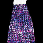 Lila Rose Lily Rose Blue Purple And White Halter Top Maxi Dress W/ Crochet Size M Photo 0