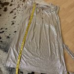 Sabina Musayev‎ Gold Metallic Shimmery Foil Oversized Dress Size Extra Small Silver Photo 11