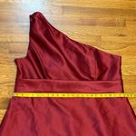 Alfred Sung  Women’s Plus Size 24 W Burgundy One Shoulder Belt Floor Length Dress Photo 4