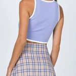 Princess Polly Blue, Beige Checkered Plaid Mini Skirt Photo 4