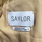 Saylor Adria Minidress Women's Large Gold Lace Long Sleeve High Neck Tiered NWT Photo 6