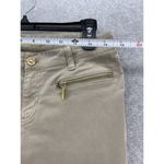 Michael Kors  MK Women's Pants Tan Brown Slim Size 2 Gold Zipper Pockets Cotton Photo 8