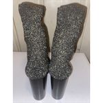 ALDO  Women's Silver Black Glitter Ankle Socks Boots Slip On High Heels New 7.5 Photo 10