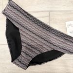 Athleta Gray striped Bikini Bottom size Medium NWT Photo 1