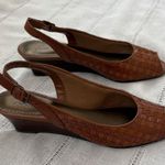 Trotters Brown Woven Slingback Peep Toe Heels Size 8 Photo 8