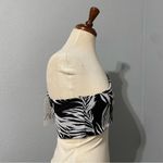 ZARA New Black White Jacquard Casual Party Top Asymmetric Neckline Size L Photo 6