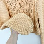 Free People  Sweetheart Knit Sweater in Peach Size Medium Mock Neck Ribbed Photo 5