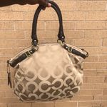 Coach Signature Canvas Shoulder Hand Bag Purse Madison Op Art Lindsey #18649 Y2K Brown Tan Leather Photo 4