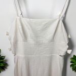 WAYF Linen Blend Cut Out Bow Midi Dress in Ivory Photo 6