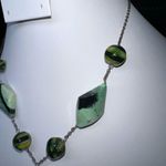 Vintage Glass and Stone Y Necklace Photo 3
