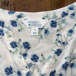 Market & Spruce  White & Blue Floral Blouse Photo 1