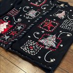 Erika  Black & Red Patterned Woman’s Holiday Sweater Size M Photo 2