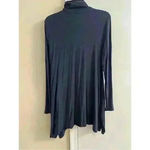 Soft Surroundings  - Navy Cowl Mock Neck Shark Bite Hem Shirt Dress/Tunic, Medium Photo 2
