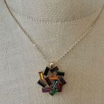 Charter Club Multicolor Baguette Crystal Pendant Necklace, Gold Tone Photo 3