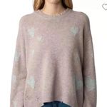 Zadig & Voltaire NWT Markus Heart Destroyed Cashmere Sweater Pink M Photo 1
