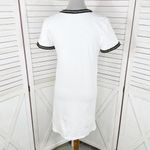 ZARA Have Strong Energy Statement Chain Trim T Shirt Dress White Black Small Photo 4