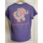 Simply Southern 🩵🩵Women’s Purple T Shirt, Floral Elephant, Some Wear, Small🩵🩵 Photo 3