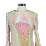 Allegra K Iridescent Sequin Long Sleeve Mini Dress White Size Medium NWT Photo 1