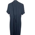 Vintage Erica Fashion Black Button Front Short Sleeve Maxi Dress M Size M Photo 5