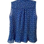 CAbi Electric Blouse #5530 Small Blue White Photo 2