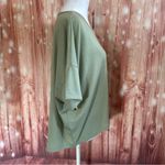 Zobha  Sage Green Oversized Cropped Crewneck T Shirt Photo 9