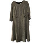 London Times Jewel Neck 3/4-Sleeve Midi Dress Size 14W New with Tag T7077W Photo 5