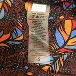 LuLaRoe NEW Joy Duster Vest Open Front Feather Print Blue Orange Size S Photo 9