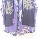 Laise Adzer Womens Vest Size M Purple Floral Boho Button Front Artsy Indie Bali Size M Photo 2