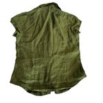 Banana Republic  women's size XS military green linen button down blouse Photo 1