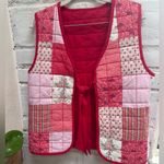 New NWT damson MADDER X Anthropologie Red Quilted reversible Vest with Bow Size 10 Photo 3