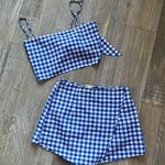 SheIn Tie Back Buffalo Plaid Crop Cami Top & Skort Set Photo 0