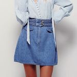 Free People  Be My Baby Braided Denim Mini Skirt NWT Photo 1