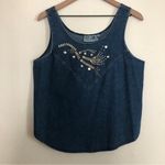 Vintage City Girl Sport Denim Beaded Three Piece Skirt Top Jacket Set Outfit Blue Size 10 Photo 11