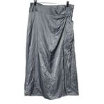 Abercrombie & Fitch NEW  Gray Silver Draped Knot Slit Long Maxi Skirt Size Medium Photo 1
