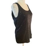 New York And Company New York & Co women's large black sleeveless pullover tank top with sequin Photo 1